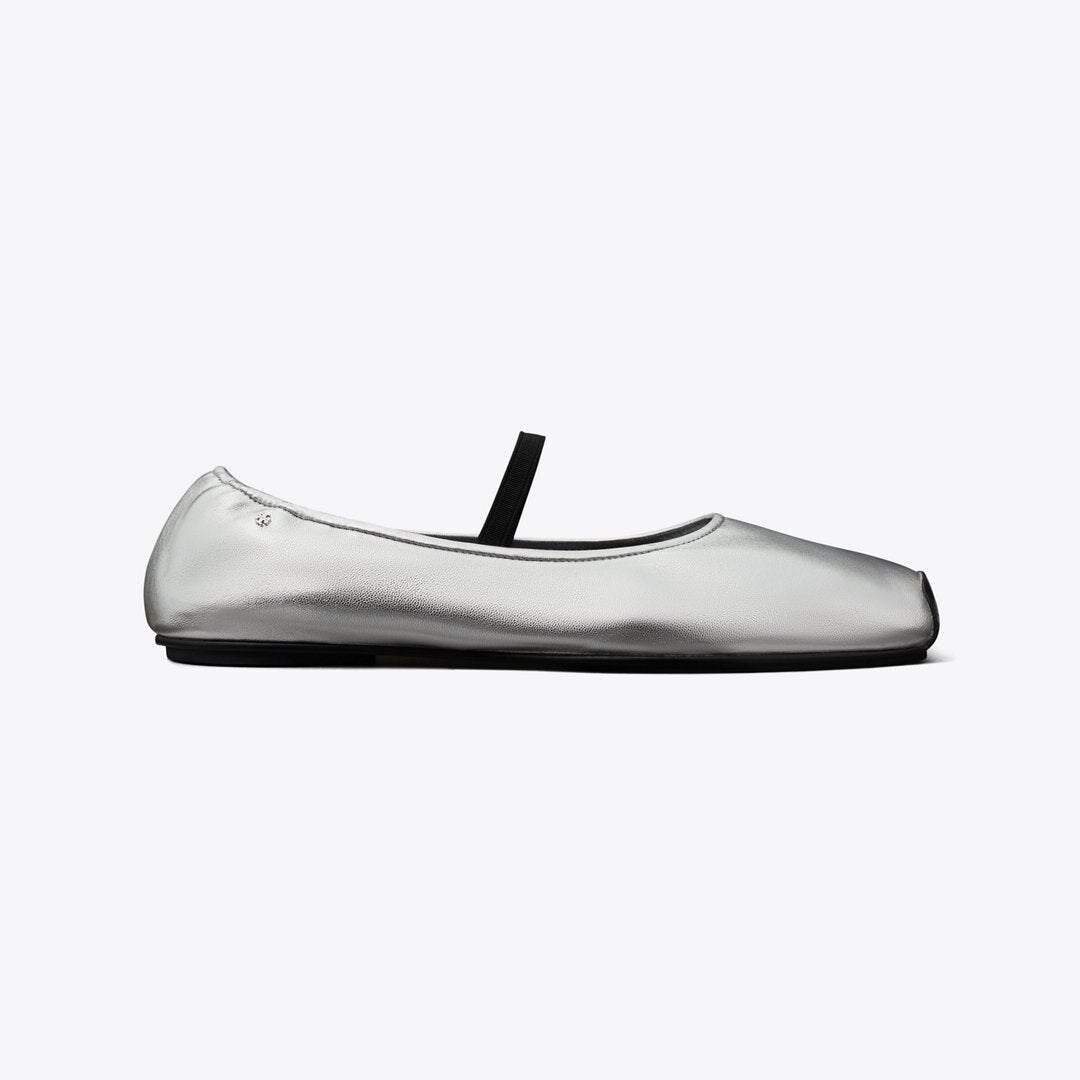 Tory Burch Runway Ballet SILVER / PERFECT BLACK