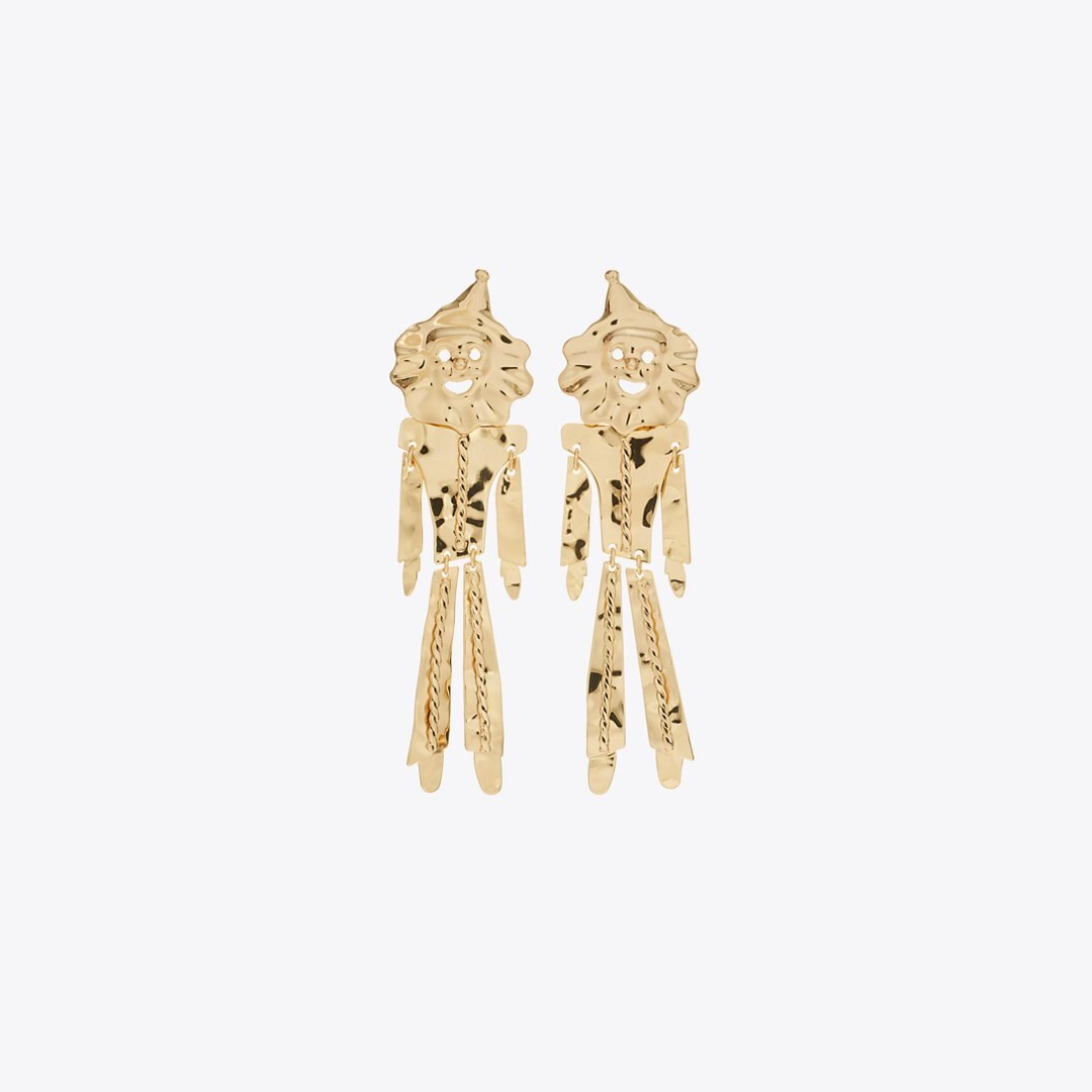 Tory Burch Runway Clown Earrings GOLD