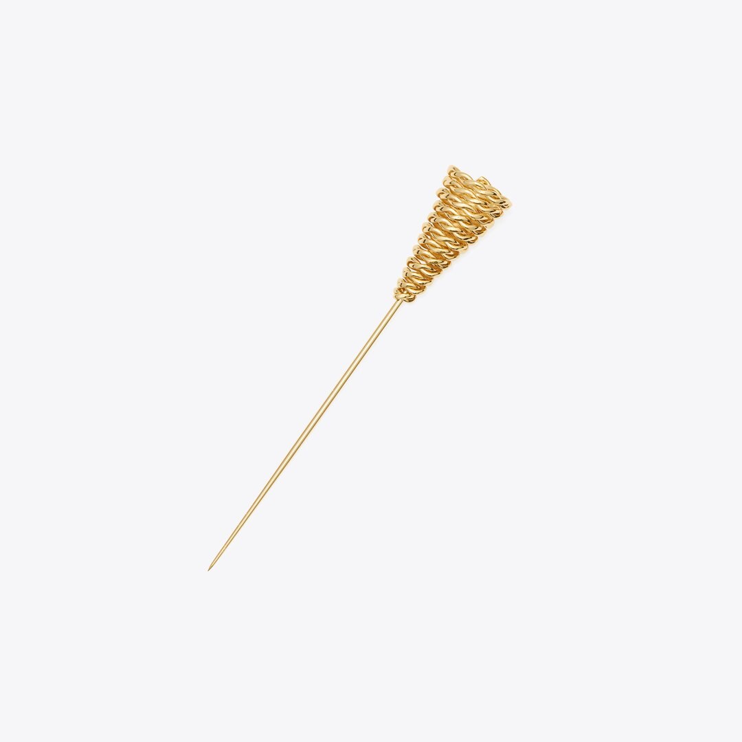 Tory Burch Runway Honeycomb Pin Light Brass