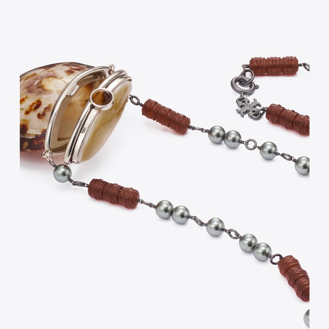 Tory Burch Runway Shell Necklace Tory Silver