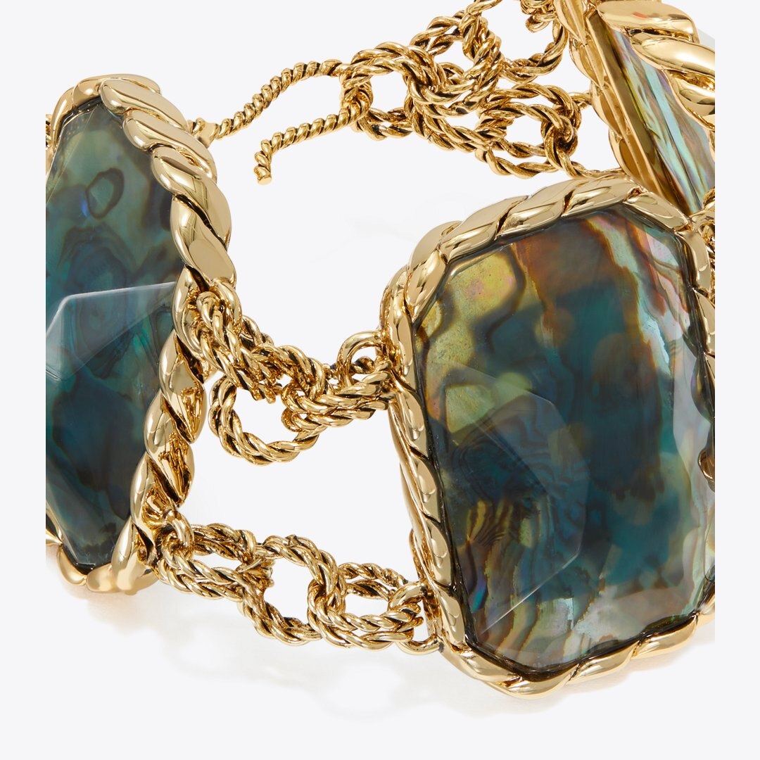 Tory Burch Runway Swirl Bracelet GOLD / Blue