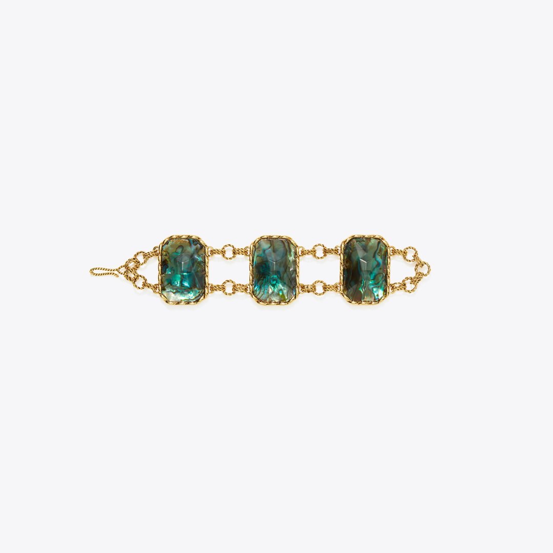 Tory Burch Runway Swirl Bracelet GOLD / Blue