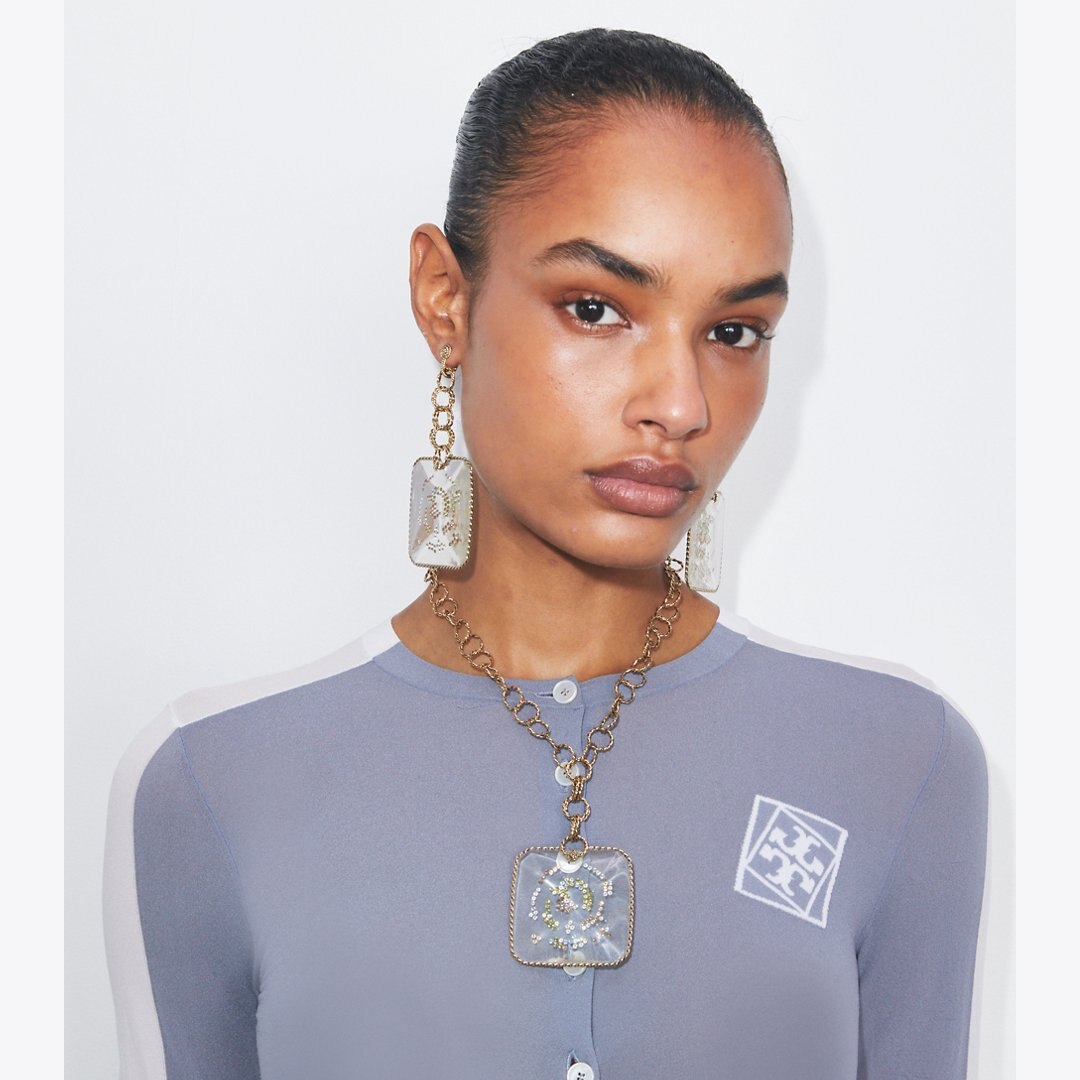 Tory Burch Runway Swirl Drop Earrings GOLD