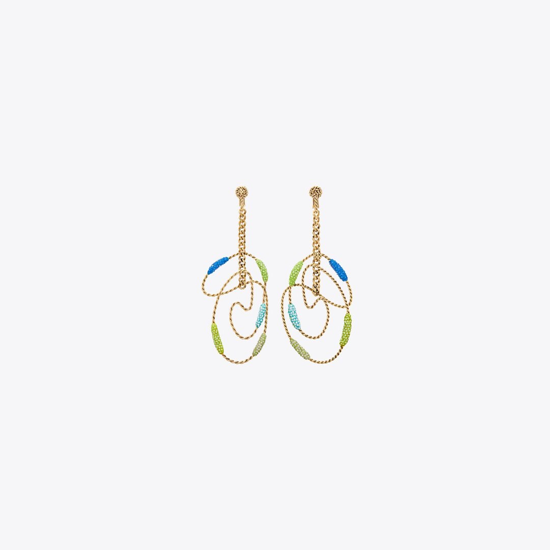 Tory Burch Runway Swirl Hoop Earrings GOLD