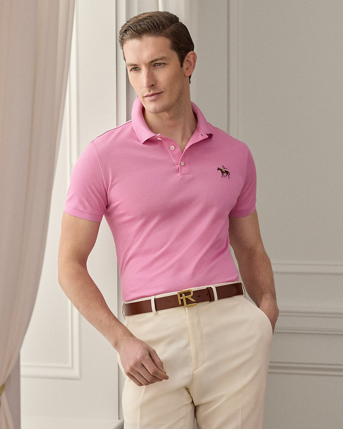 Ralph Lauren Custom Slim Fit Piqué Polo Shirt