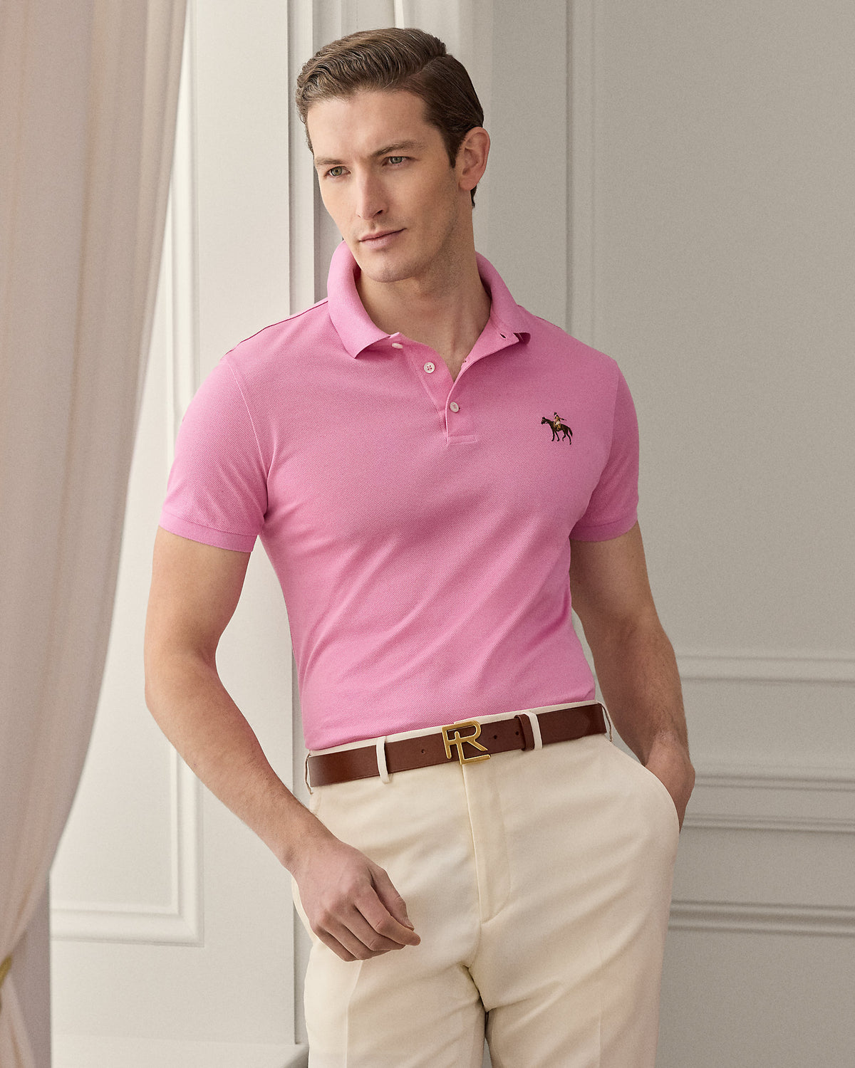 Ralph Lauren Custom Slim Fit Piqué Polo Shirt