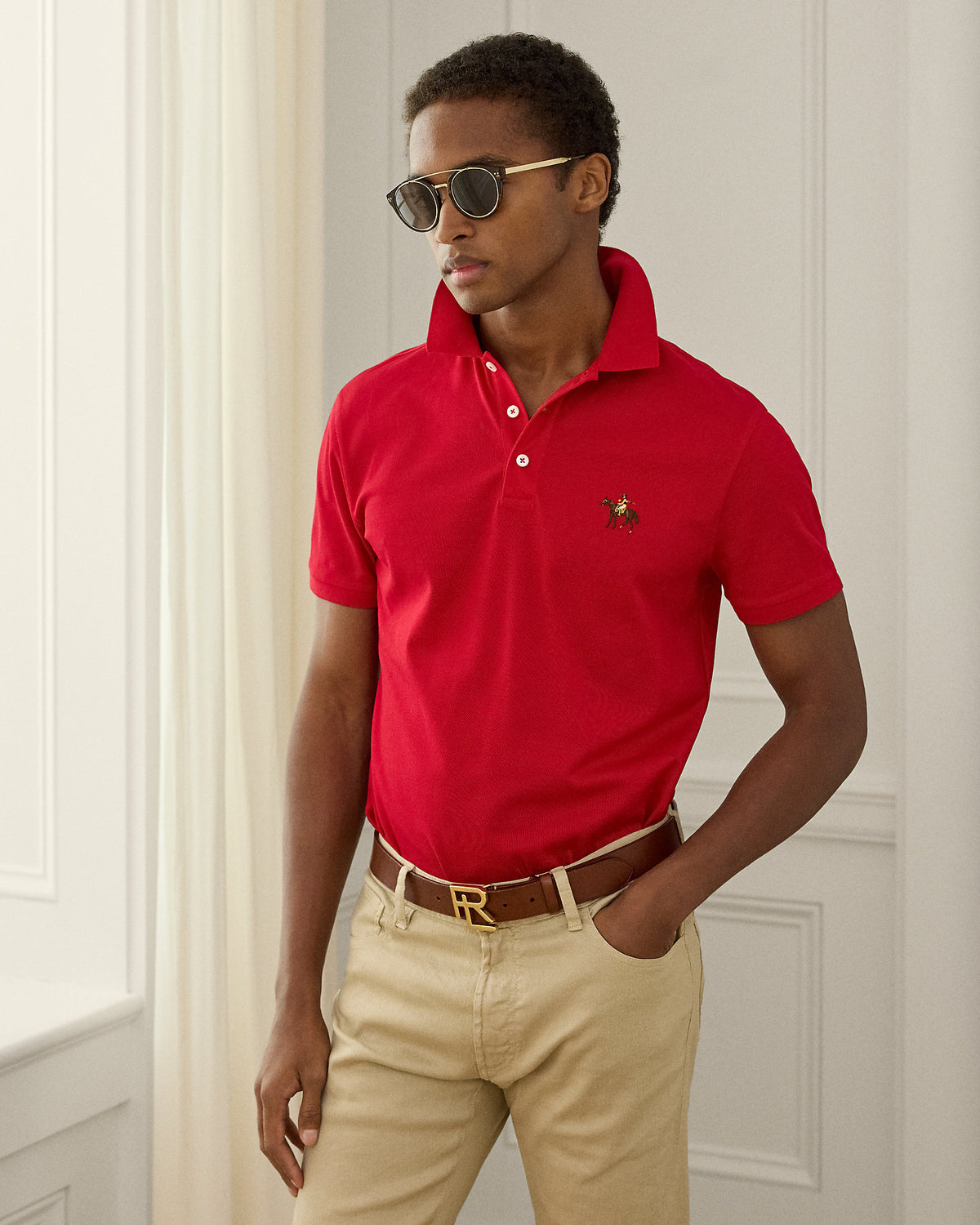 Ralph Lauren Custom Slim Fit Piqué Polo Shirt