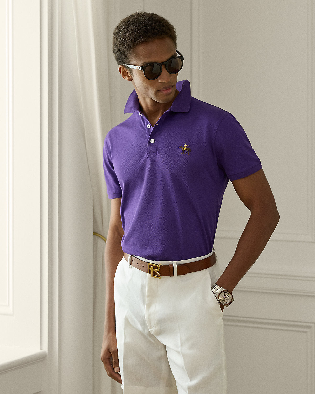 Ralph Lauren Custom Slim Fit Piqué Polo Shirt