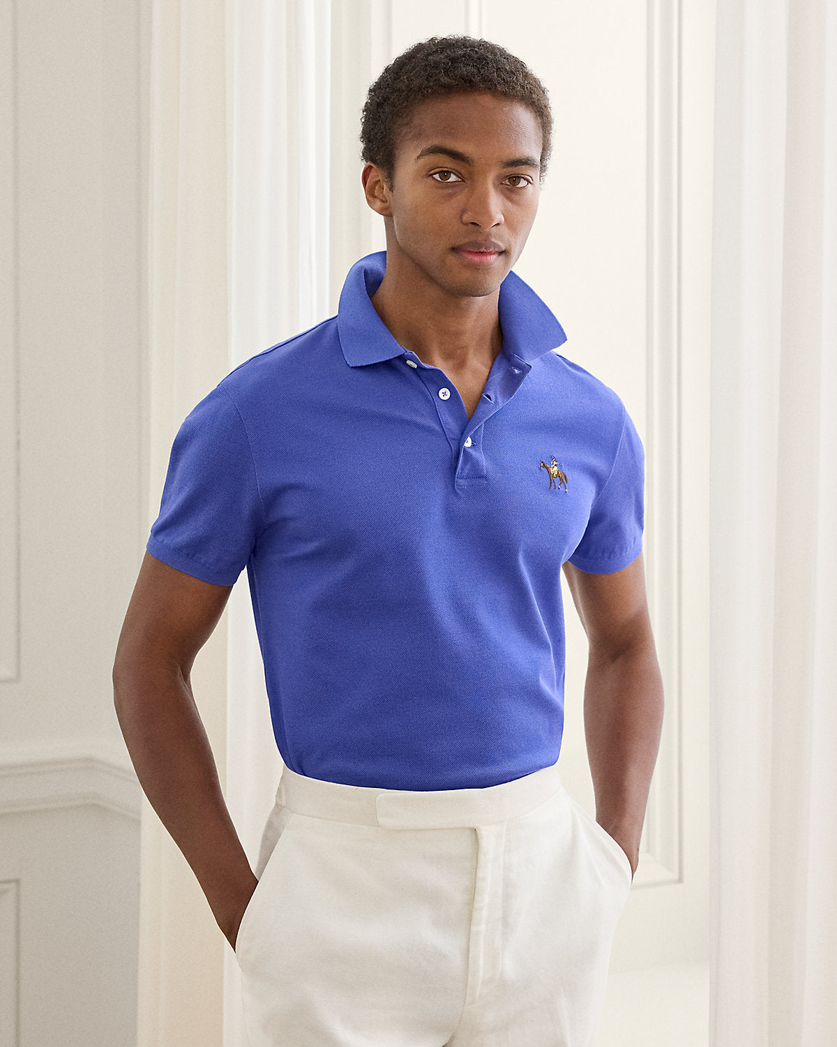 Ralph Lauren Custom Slim Fit Piqué Polo Shirt