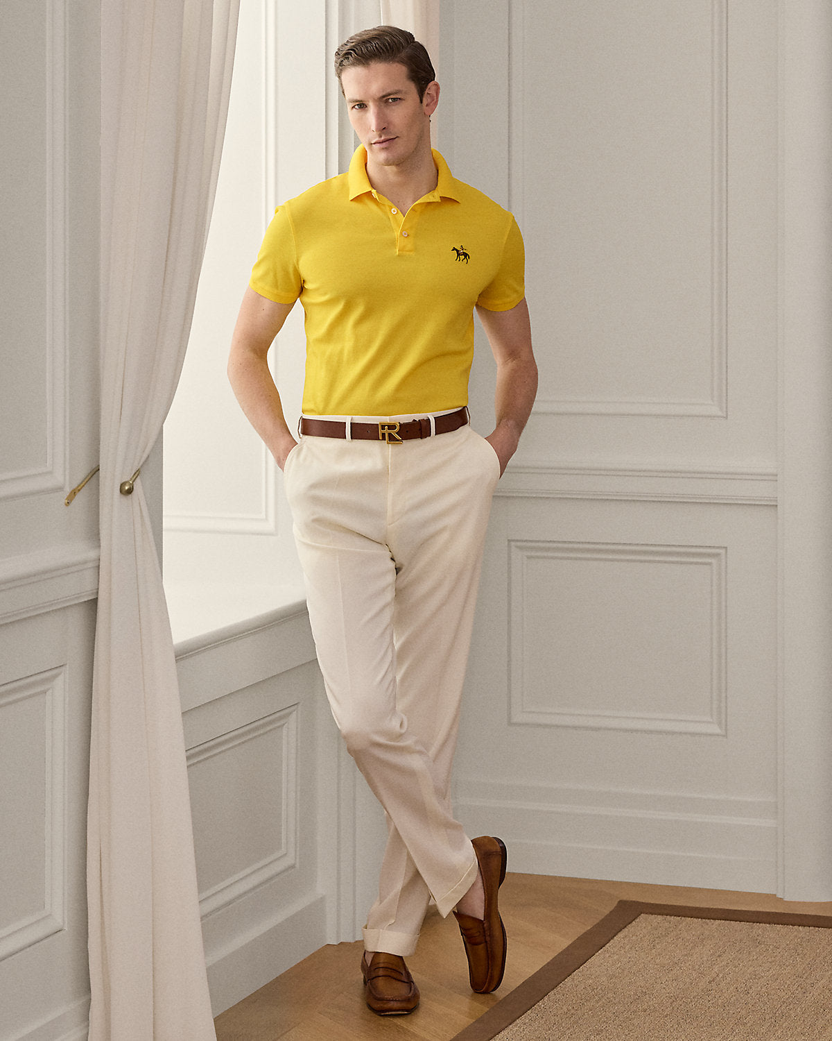 Ralph Lauren Custom Slim Fit Piqué Polo Shirt