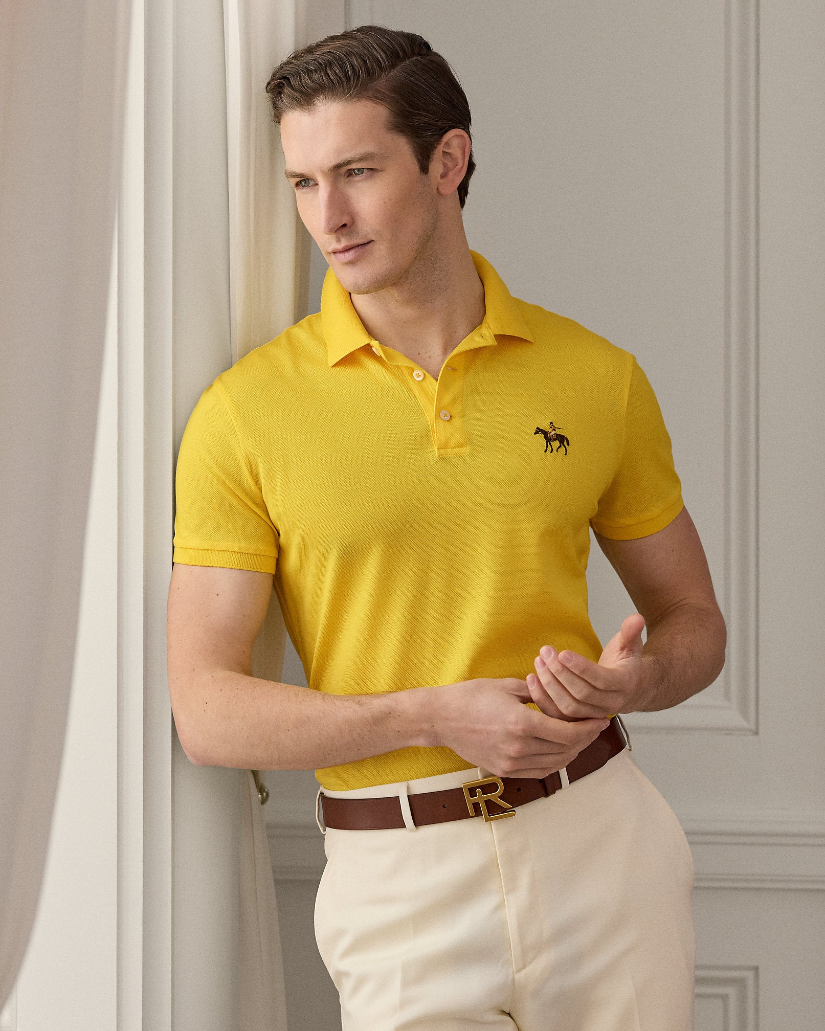 Ralph Lauren Custom Slim Fit Piqué Polo Shirt