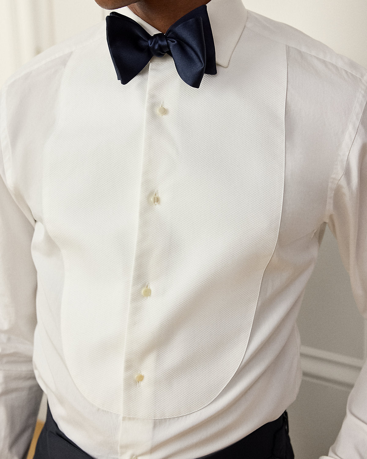 Ralph Lauren PiquéBib French Cuff Tuxedo Shirt