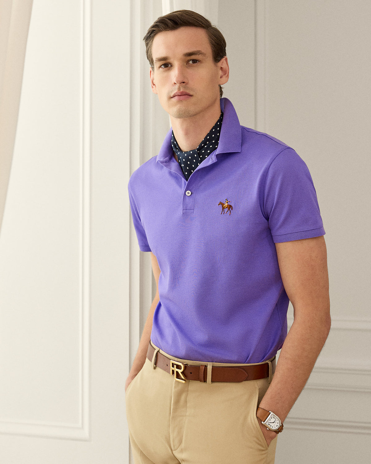 Ralph Lauren Custom Slim Fit Piqué Polo Shirt