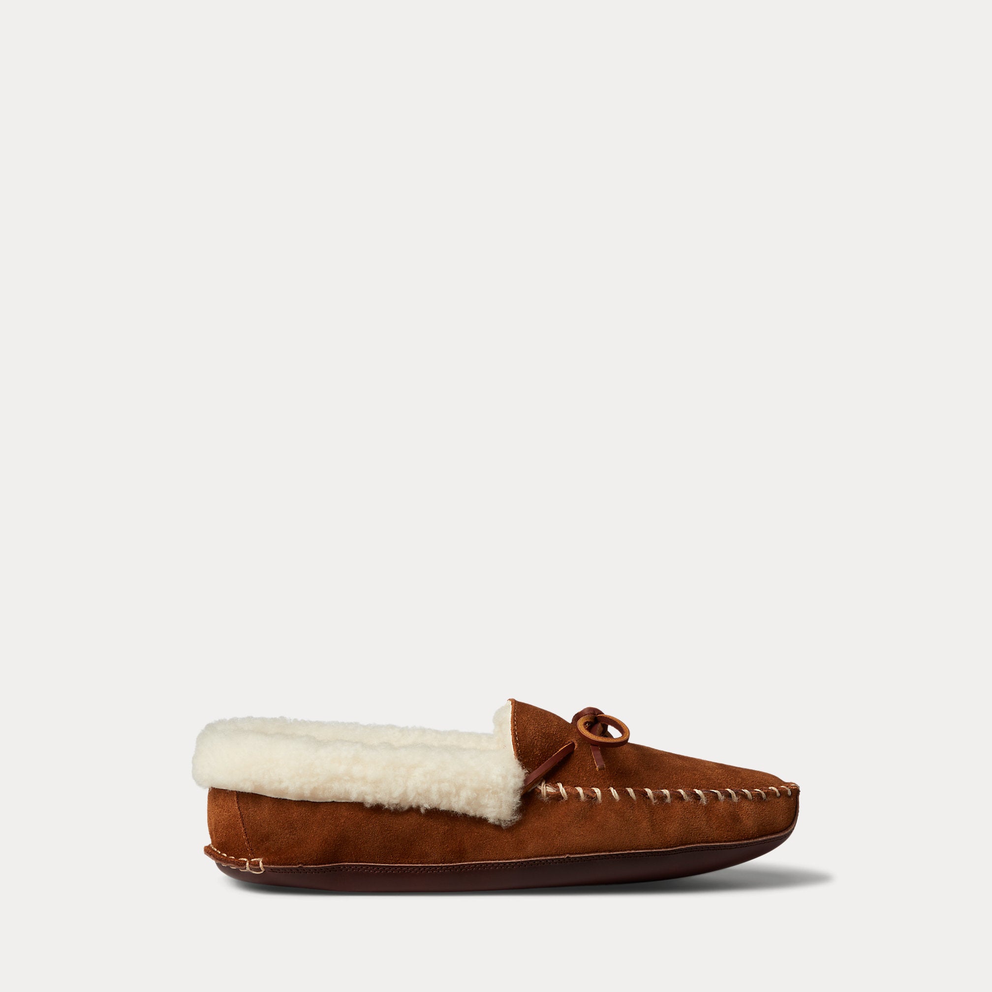 Ralph Lauren Yarmond Shearlinglined Suede Slipper Snuff
