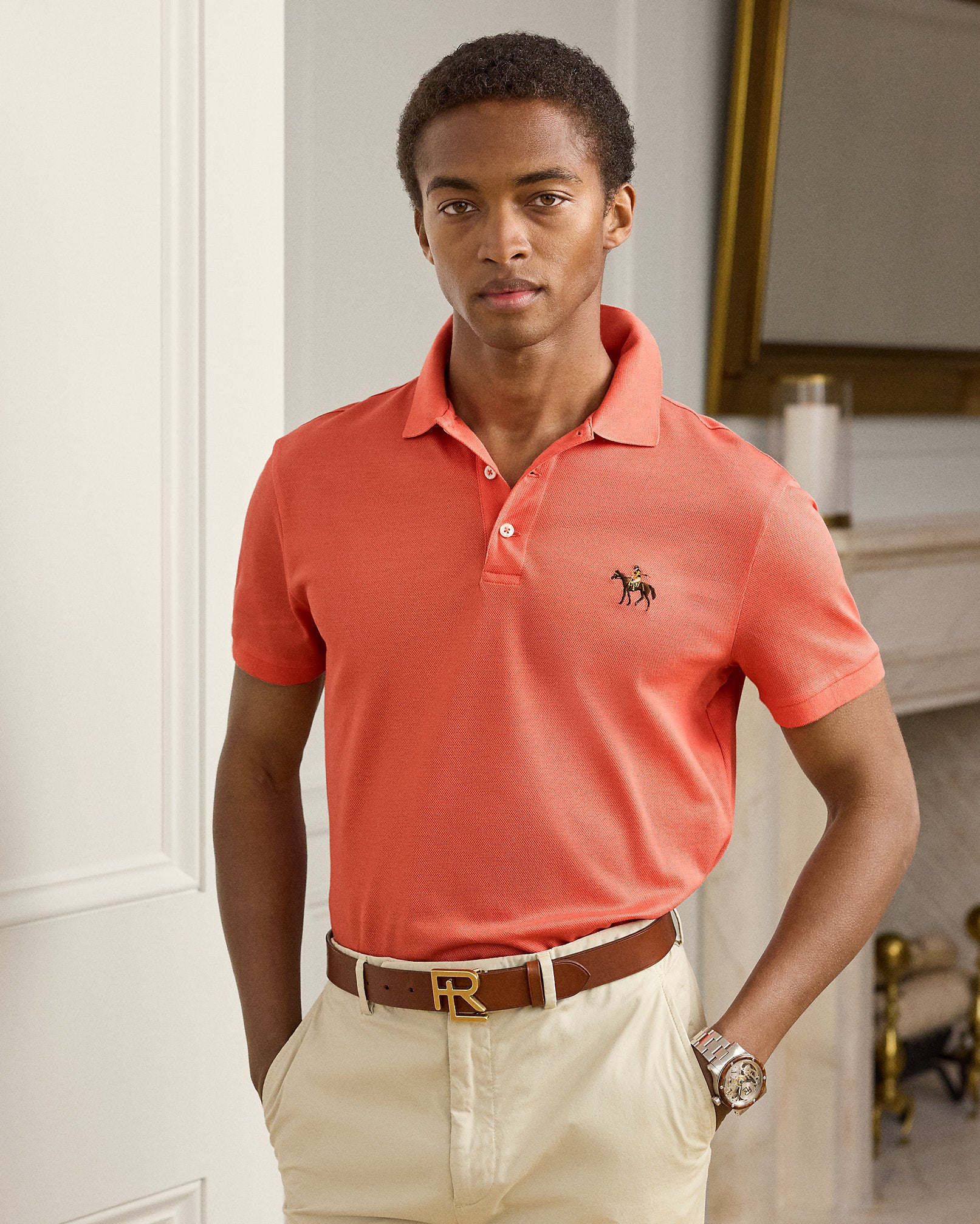 Ralph Lauren Custom Slim Fit Piqué Polo Shirt