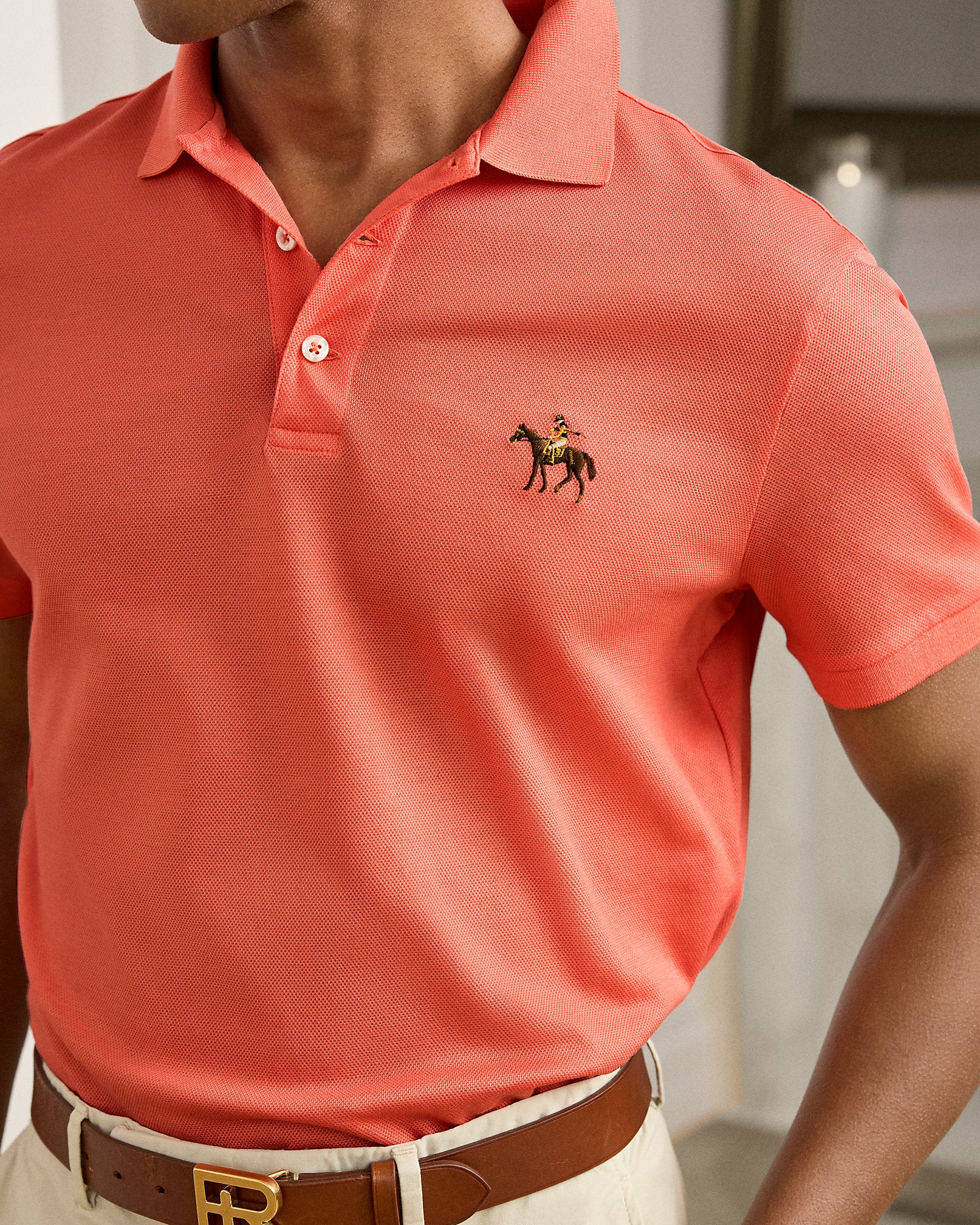 Ralph Lauren Custom Slim Fit Piqué Polo Shirt