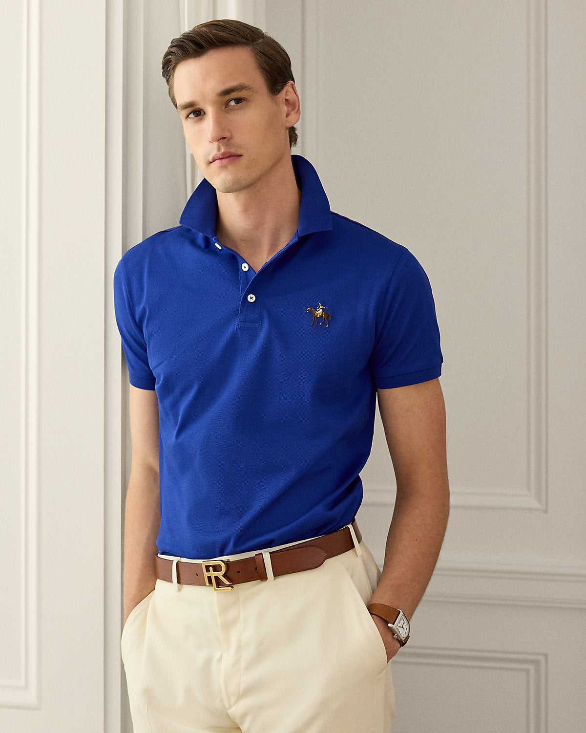 Ralph Lauren Custom Slim Fit Piqué Polo Shirt