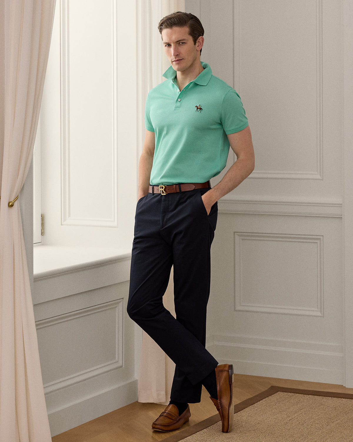 Ralph Lauren Custom Slim Fit Piqué Polo Shirt