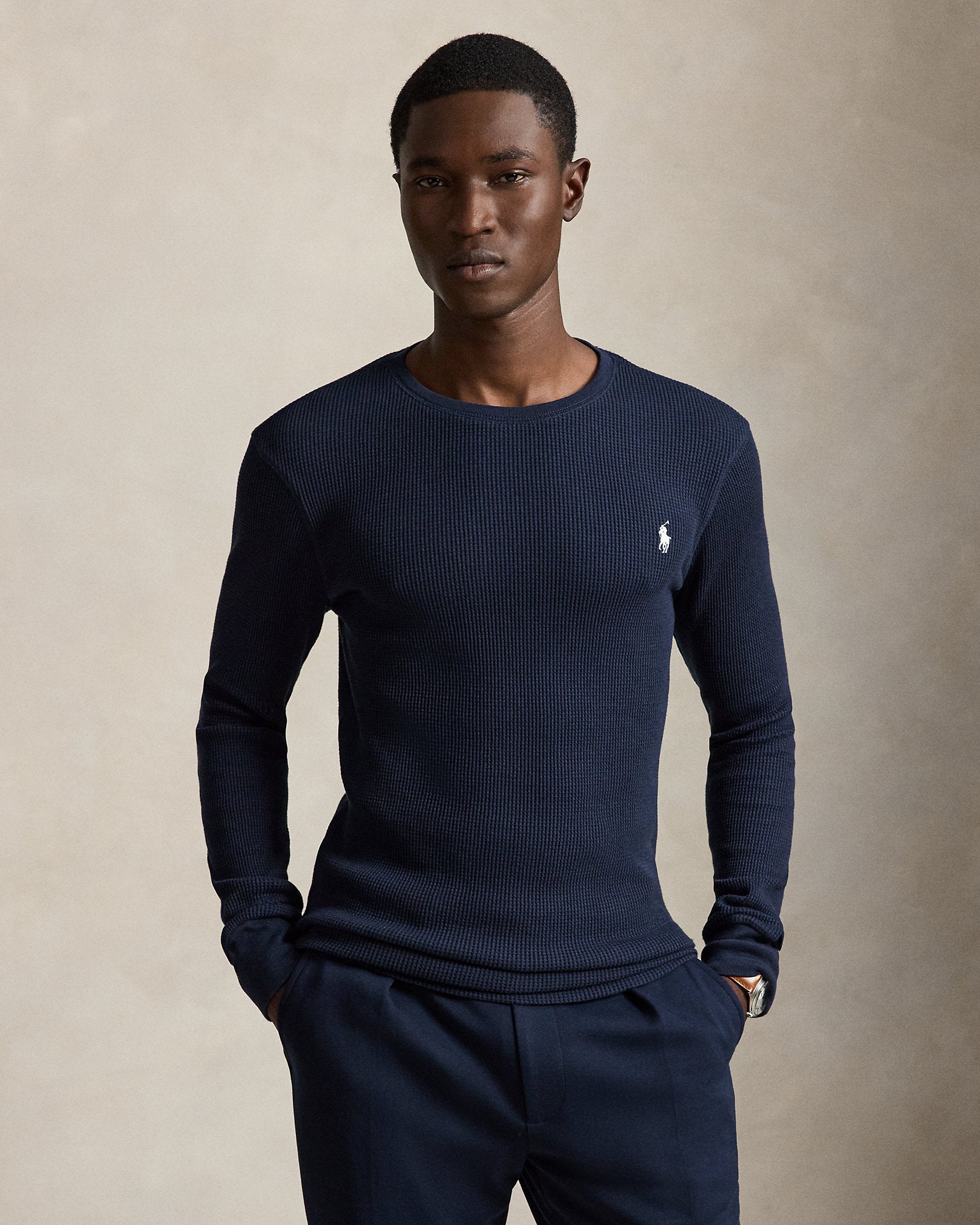 Ralph Lauren WaffleKnit Cotton Crewneck