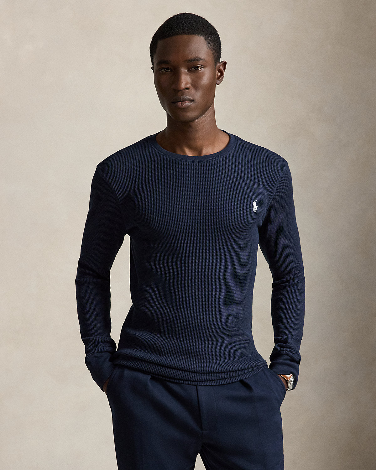 Ralph Lauren WaffleKnit Cotton Crewneck