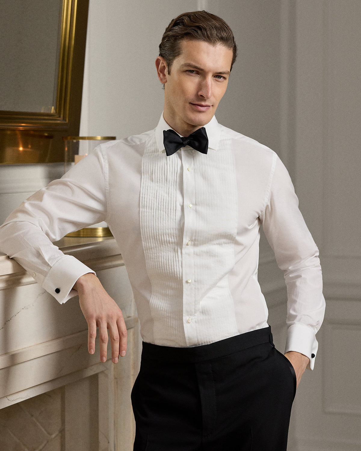 Ralph Lauren Poplin French Cuff Tuxedo Shirt