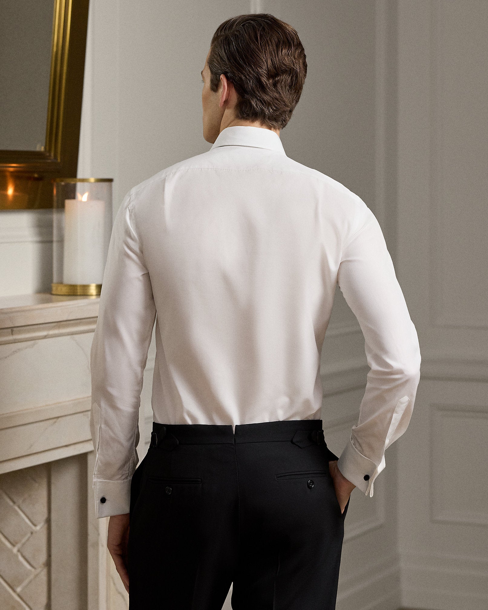Ralph Lauren Poplin French Cuff Tuxedo Shirt