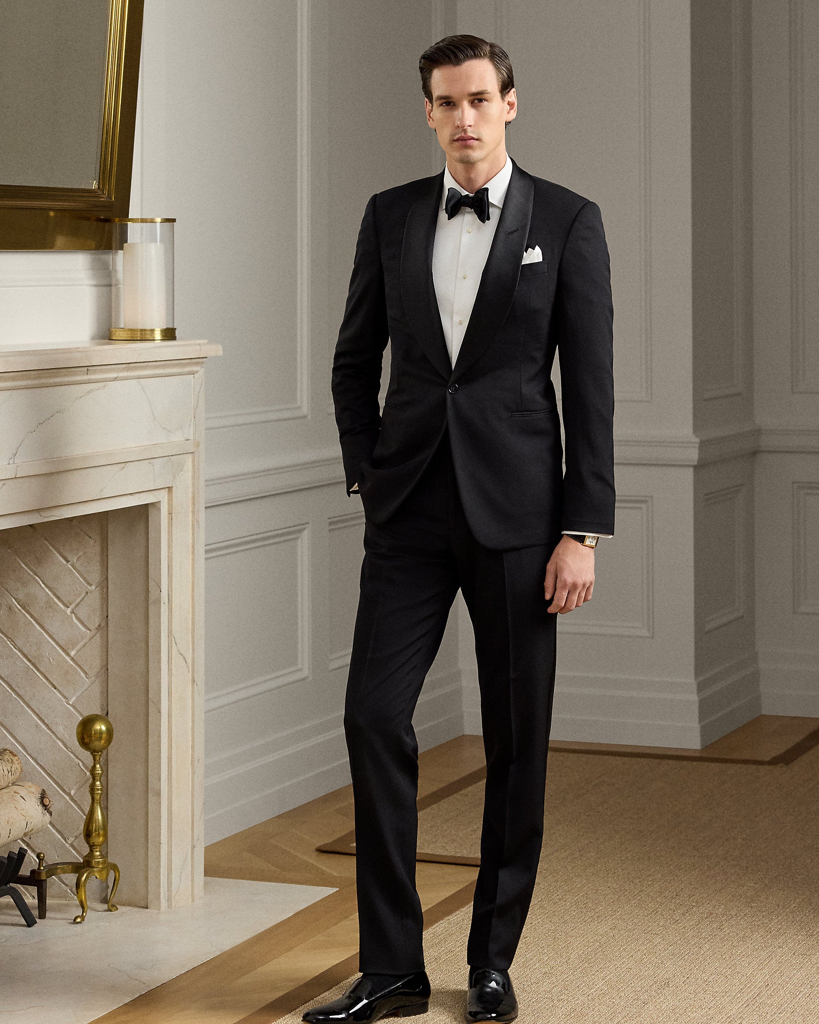 Ralph Lauren PiquéBib French Cuff Tuxedo Shirt