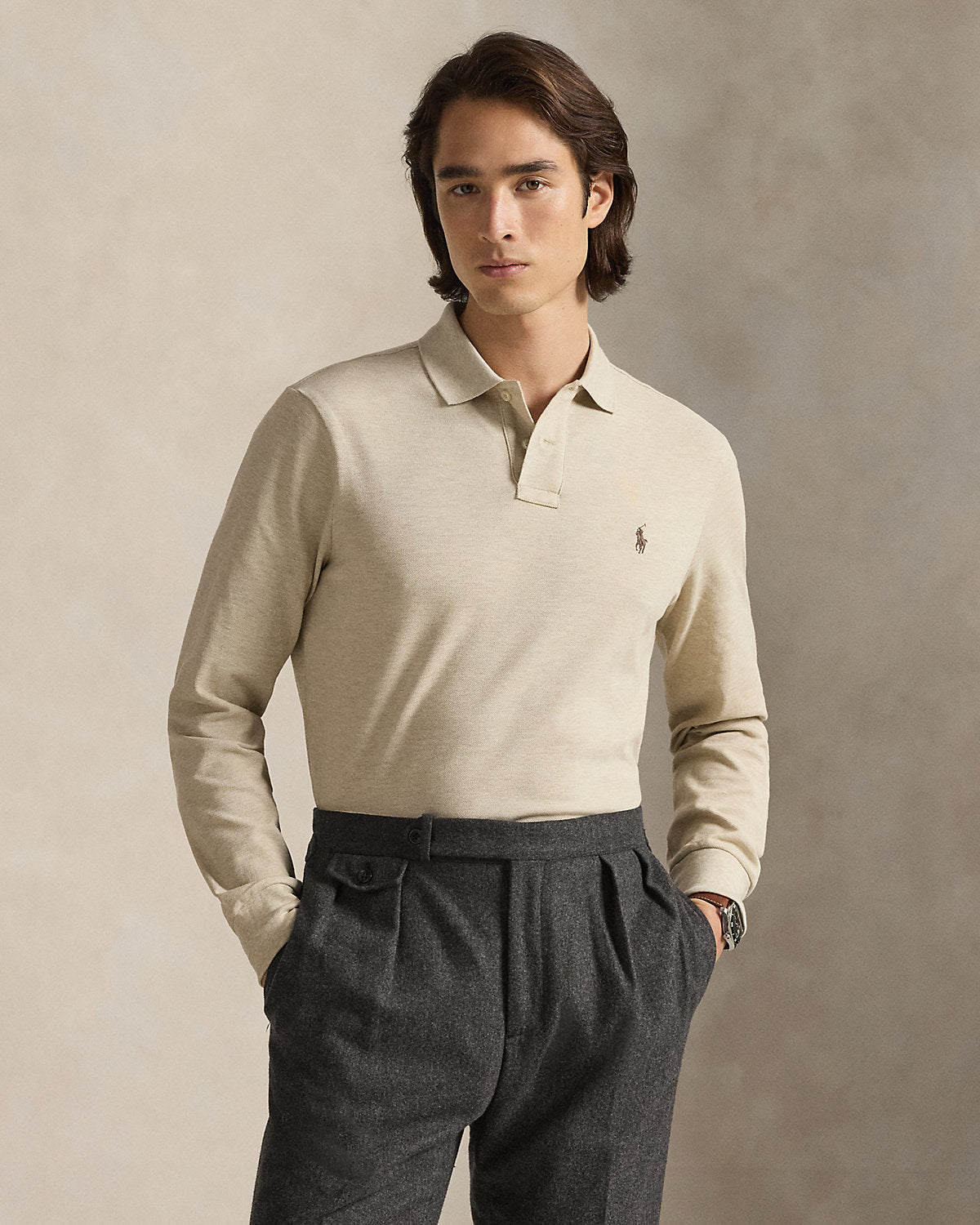 Ralph Lauren Mesh LongSleeve Polo Shirt All Fits