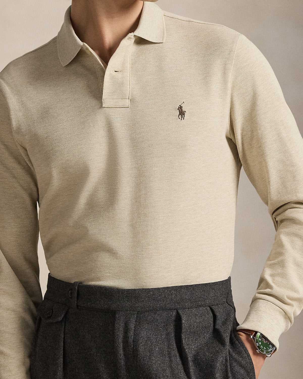 Ralph Lauren Mesh LongSleeve Polo Shirt All Fits