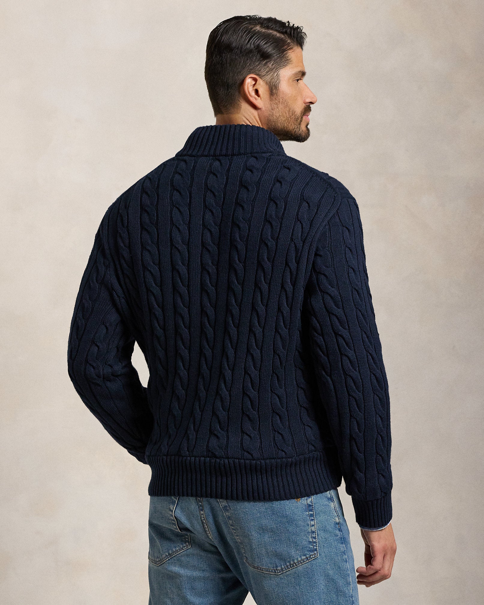 Ralph Lauren CableKnit Cotton QuarterZip Sweater