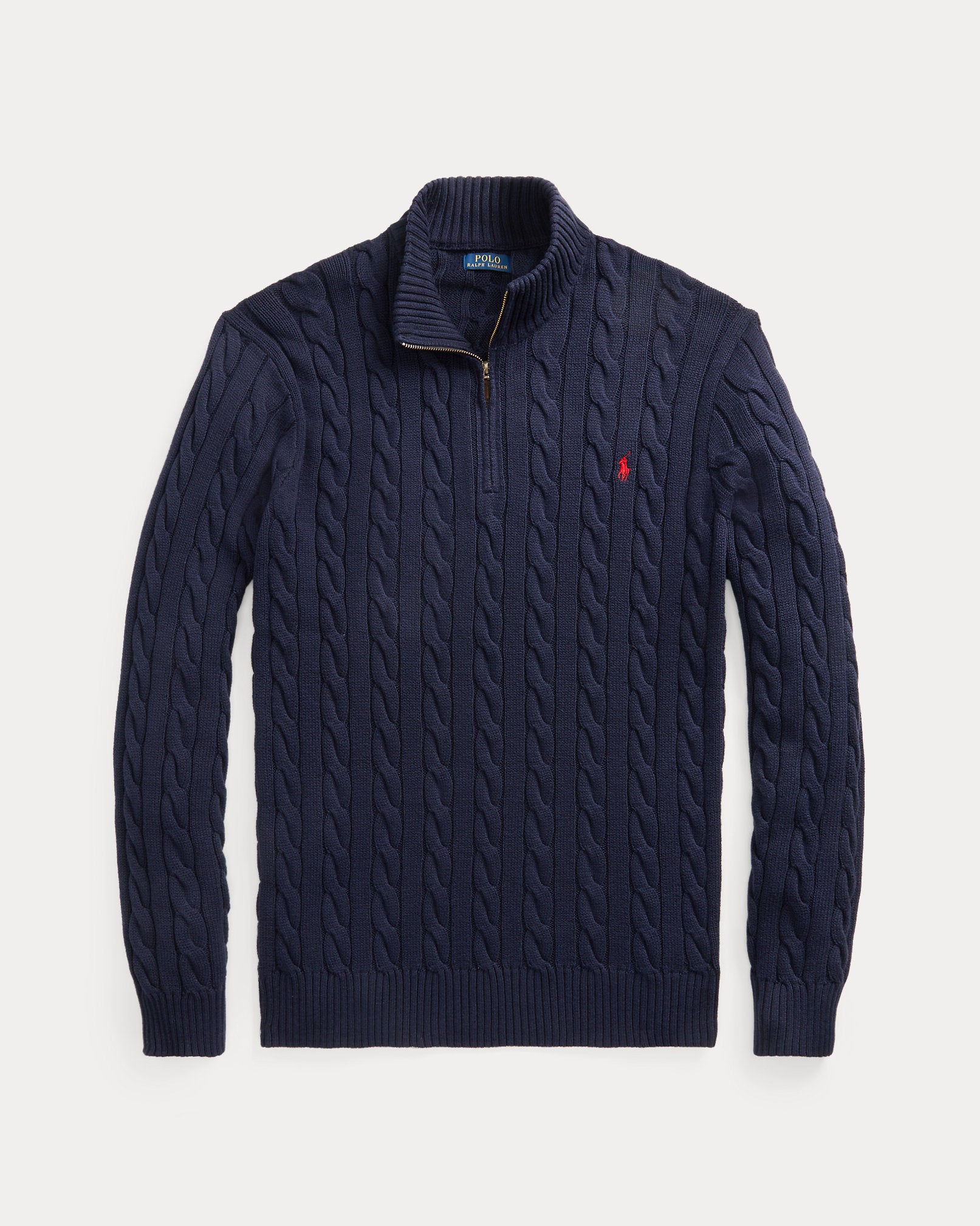 Ralph Lauren CableKnit Cotton QuarterZip Sweater
