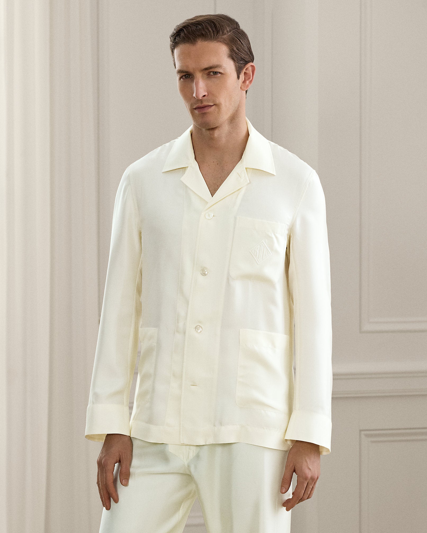 Ralph Lauren Monogram Silk Pajama Set