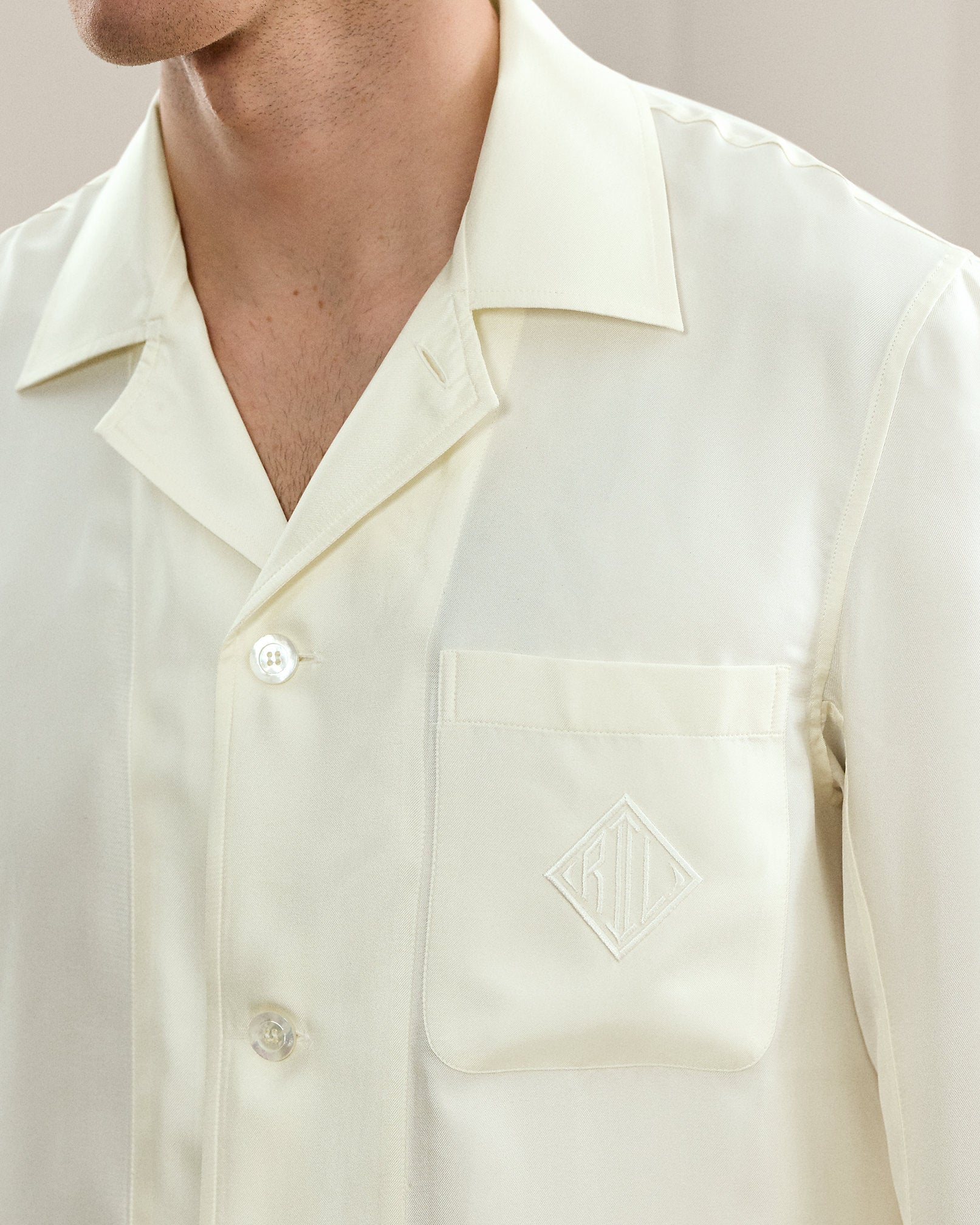Ralph Lauren Monogram Silk Pajama Set