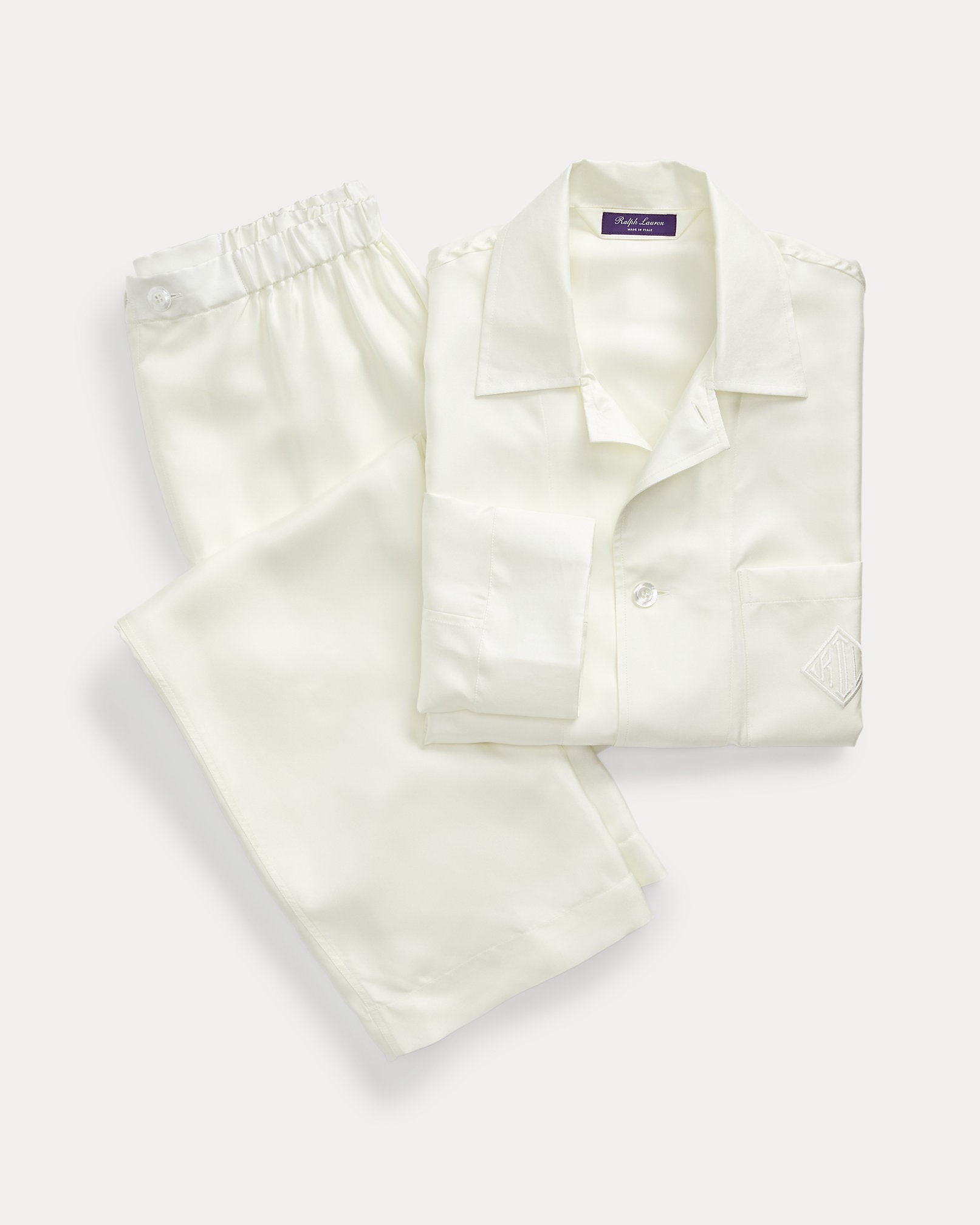 Ralph Lauren Monogram Silk Pajama Set