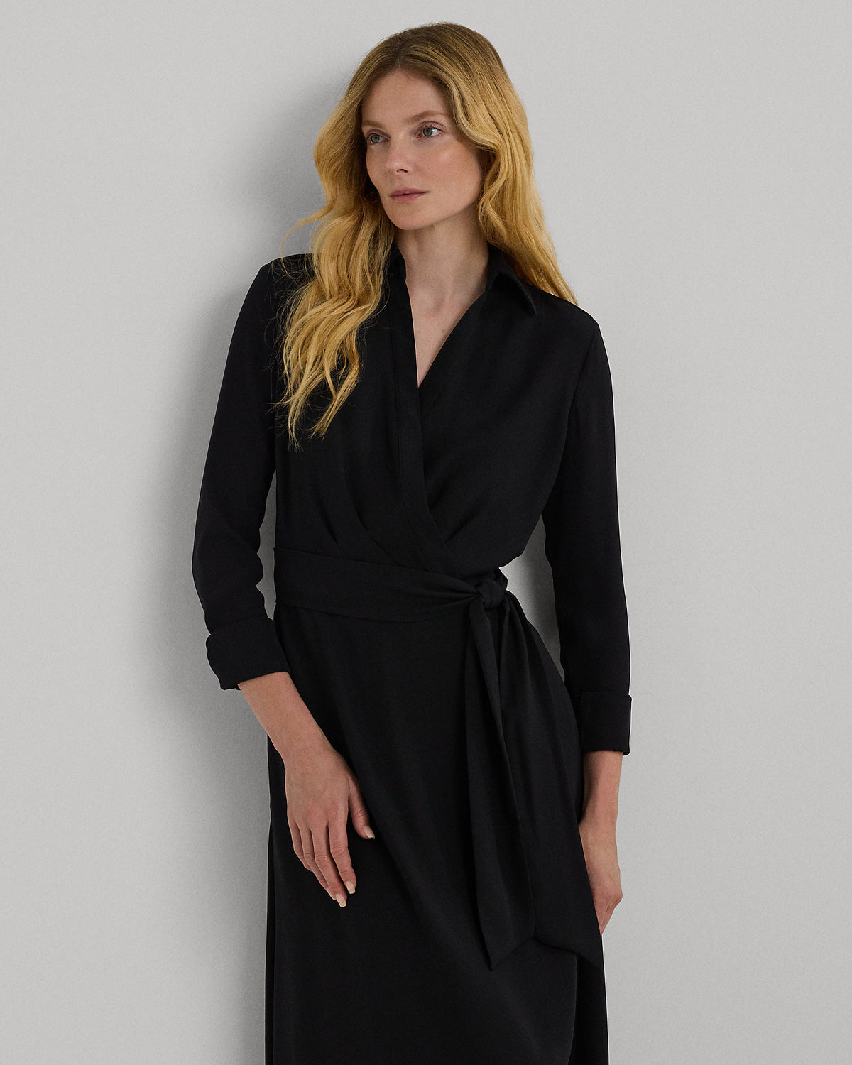 Ralph Lauren Surplice Georgette Midi Dress