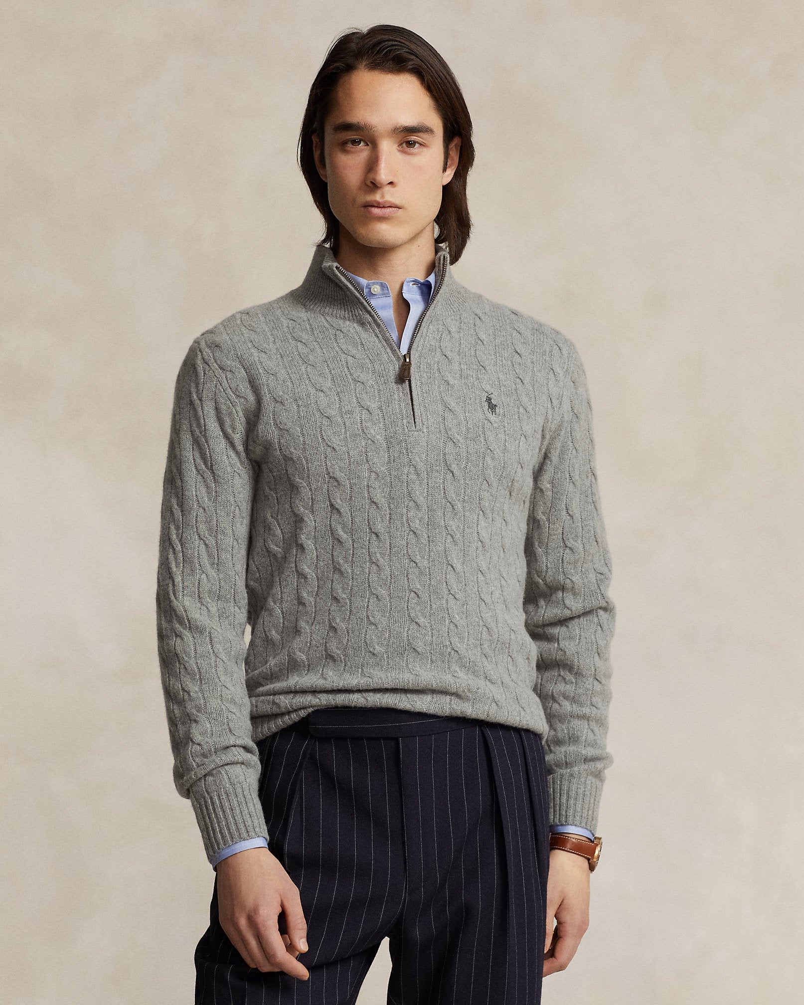 Ralph Lauren CableKnit QuarterZip Sweater