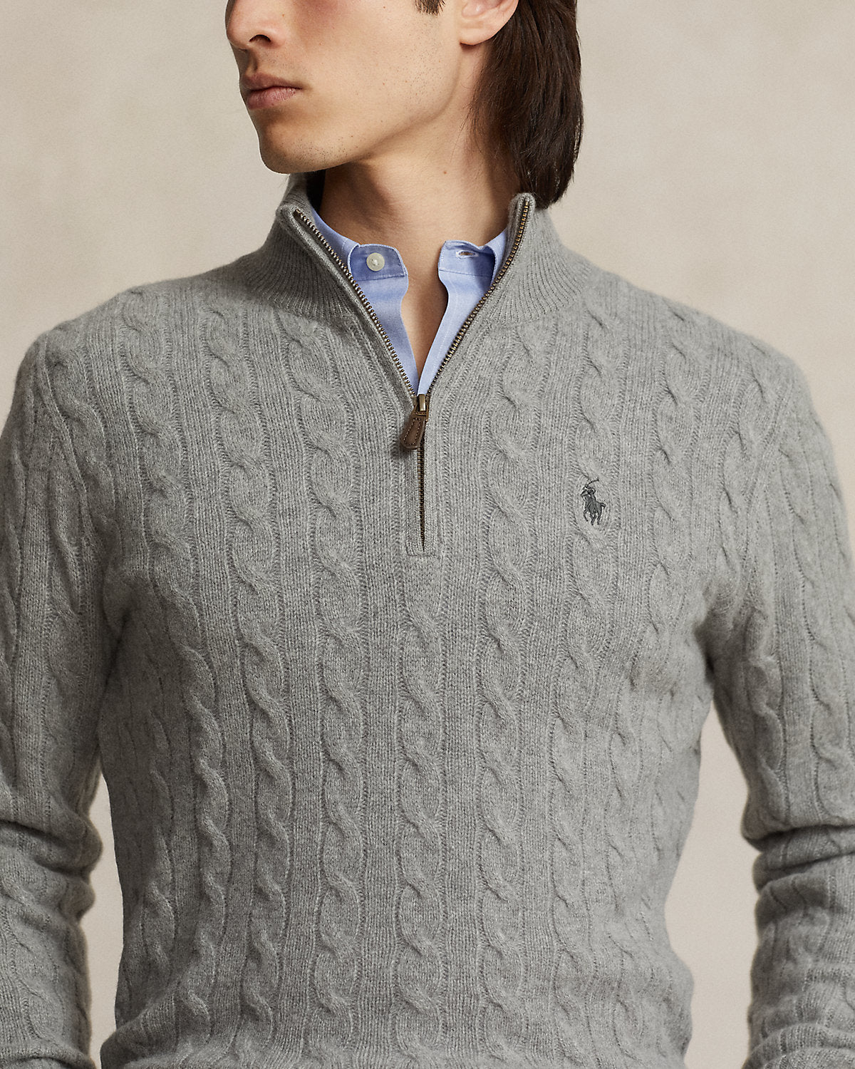 Ralph Lauren CableKnit QuarterZip Sweater