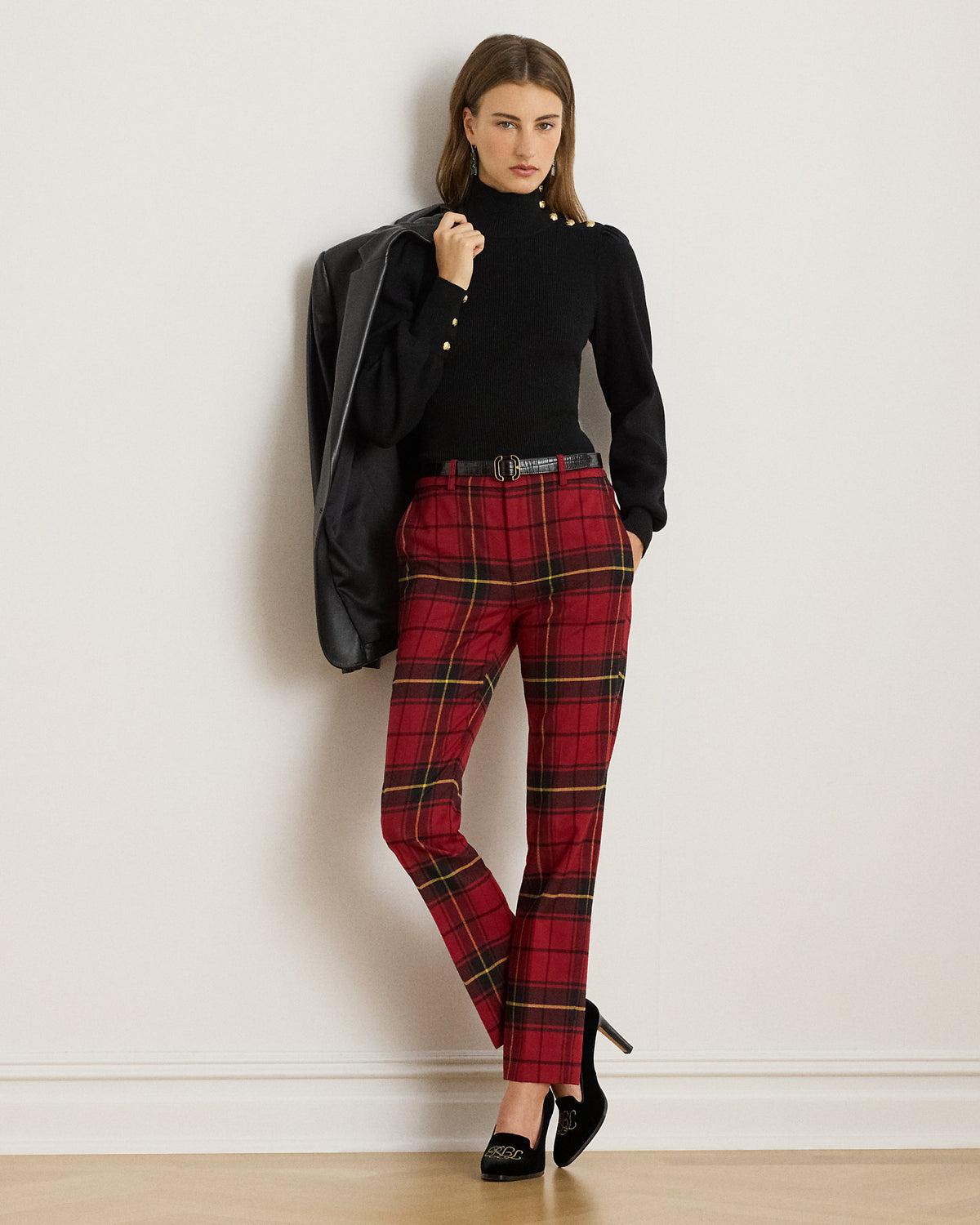 Ralph Lauren ButtonTrim Mockneck Sweater