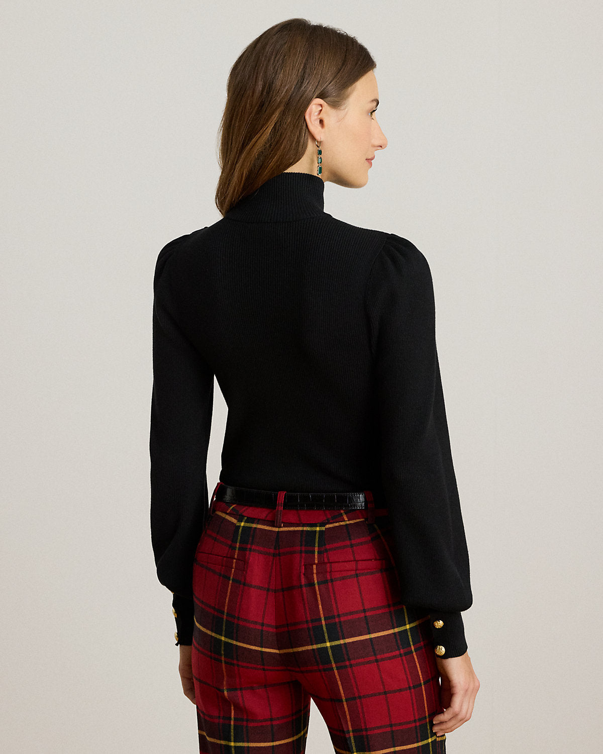 Ralph Lauren ButtonTrim Mockneck Sweater