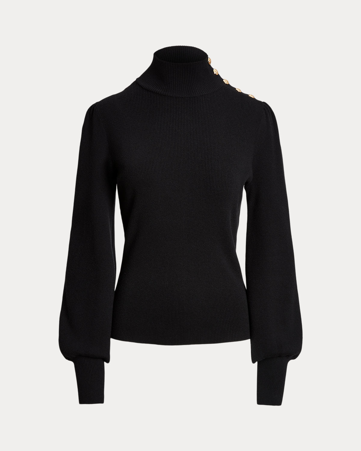 Ralph Lauren ButtonTrim Mockneck Sweater