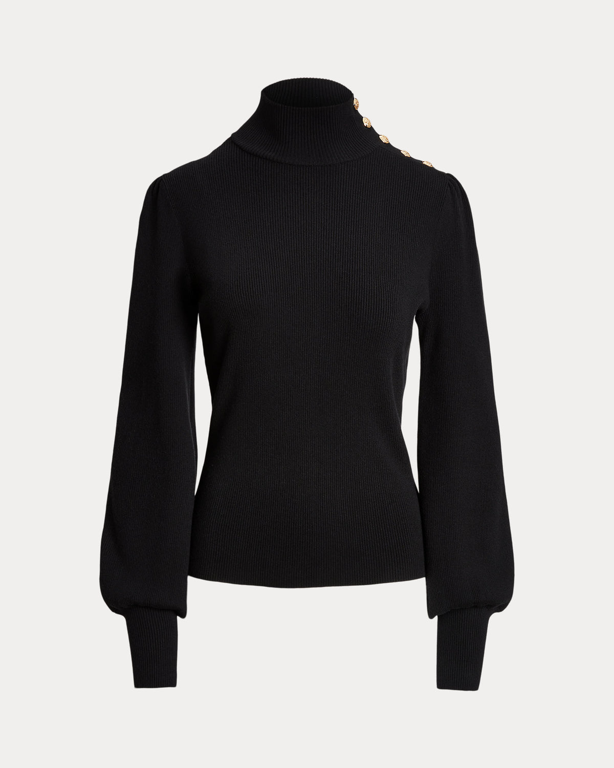 Ralph Lauren ButtonTrim Mockneck Sweater
