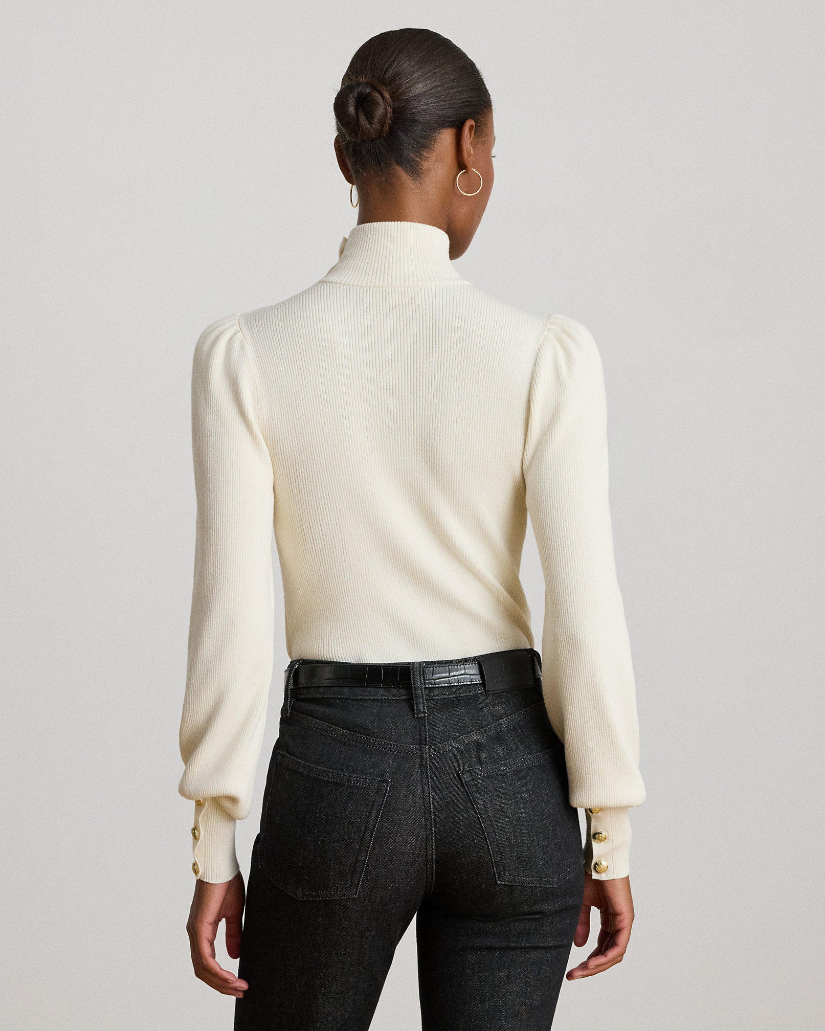 Ralph Lauren ButtonTrim Mockneck Sweater