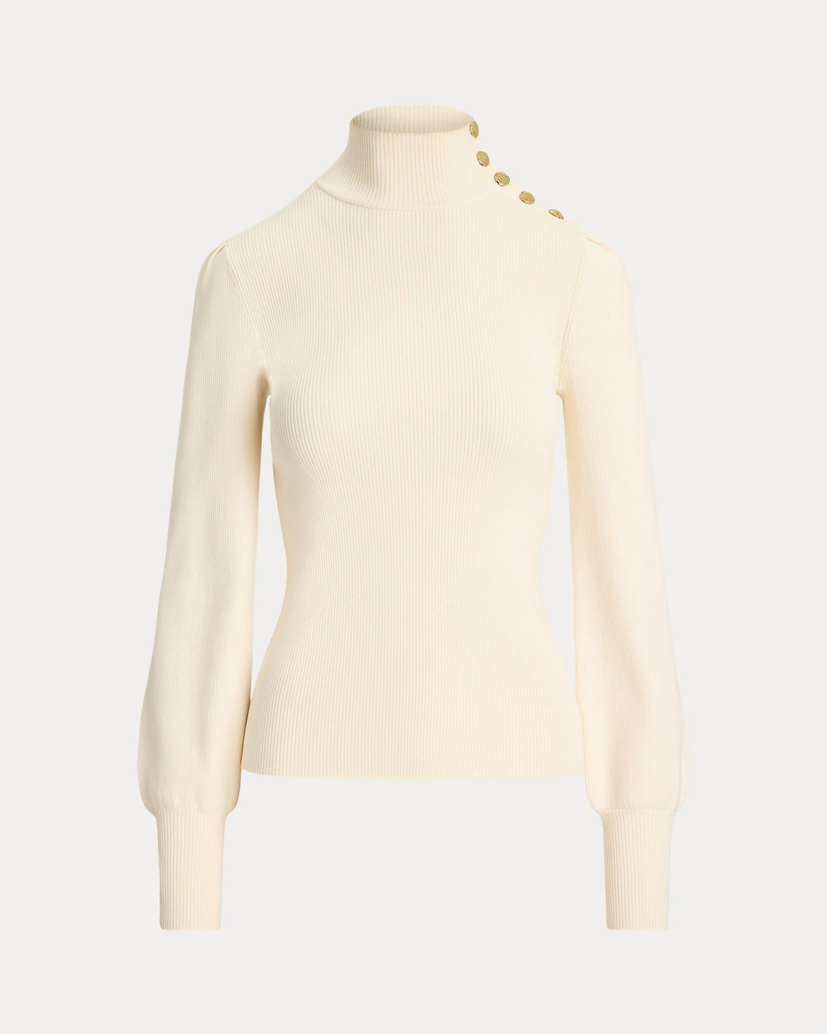 Ralph Lauren ButtonTrim Mockneck Sweater