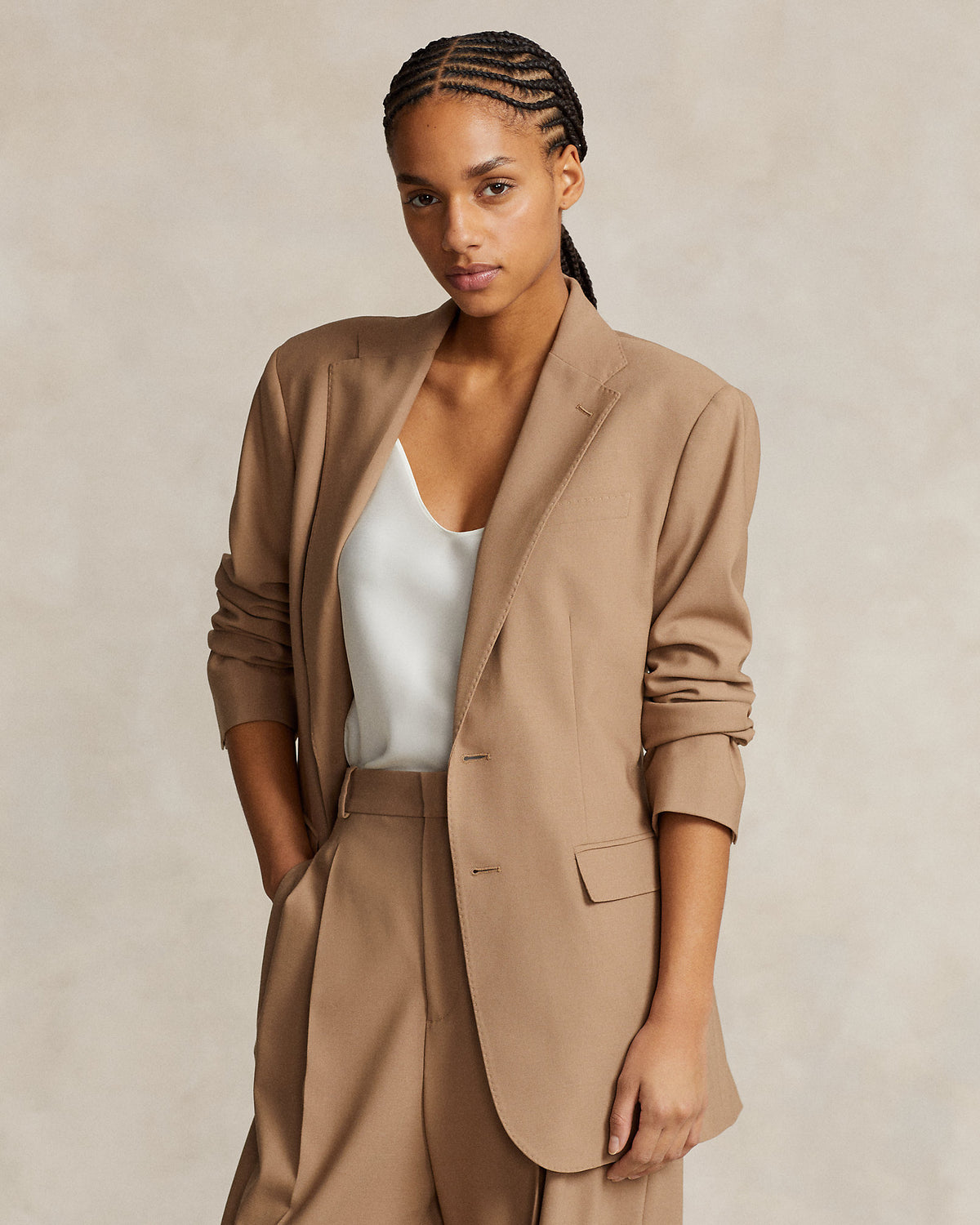 Ralph Lauren SingleBreasted Stretch Wool Blazer