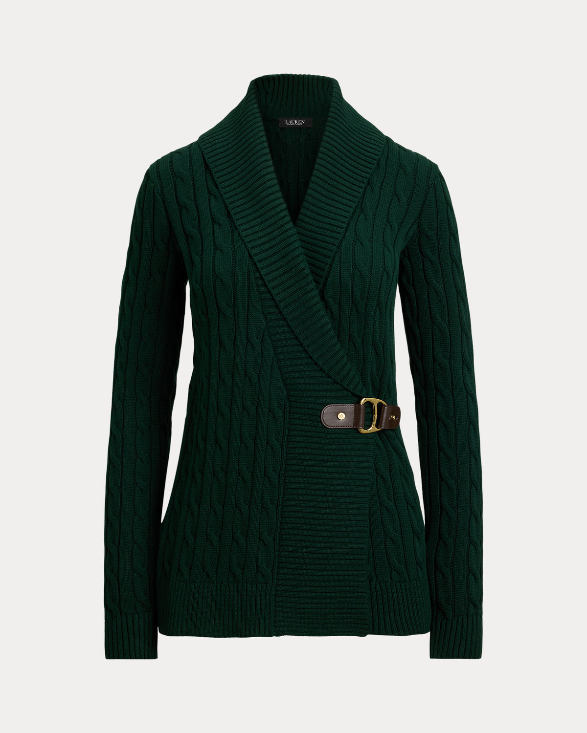 Ralph Lauren BuckleTrim Cotton Sweater