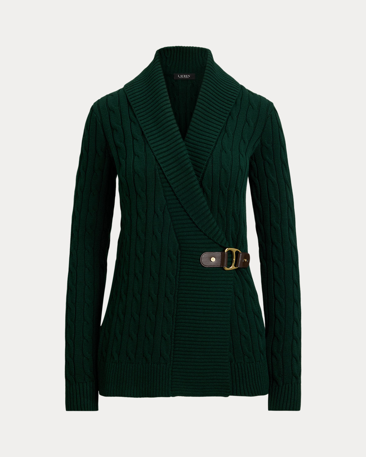Ralph Lauren BuckleTrim Cotton Sweater