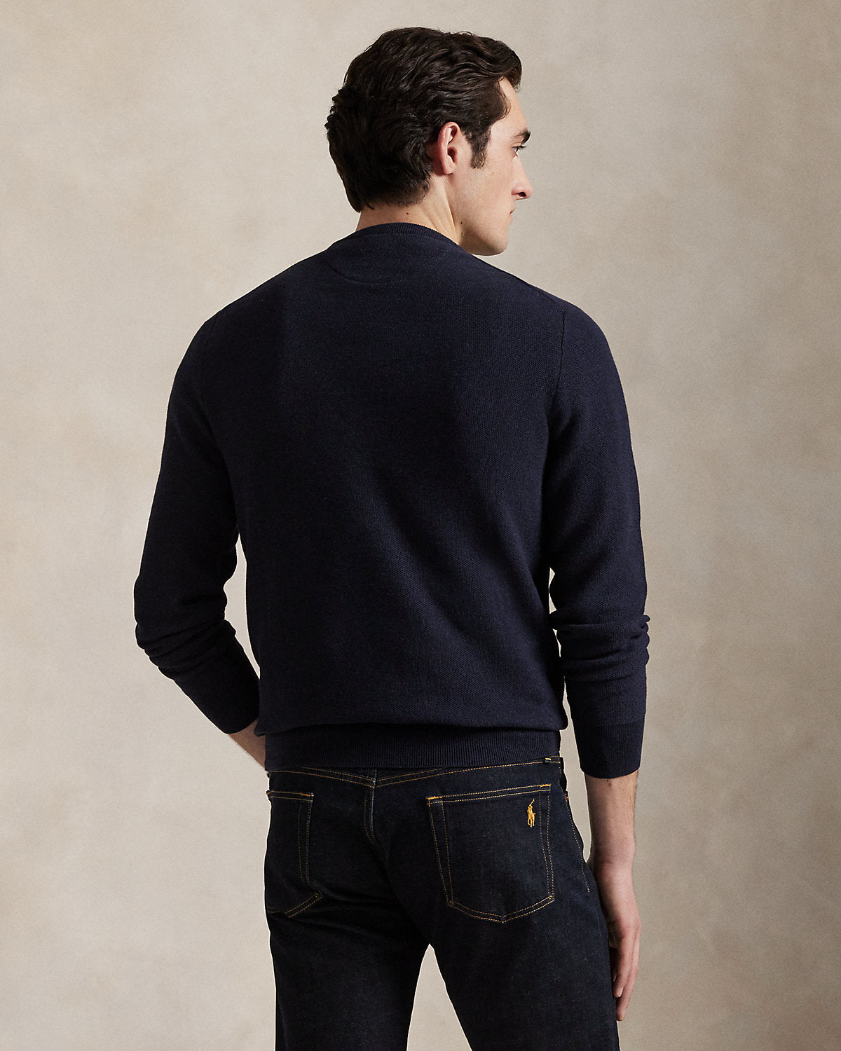 Ralph Lauren MeshKnit Cotton Crewneck Sweater