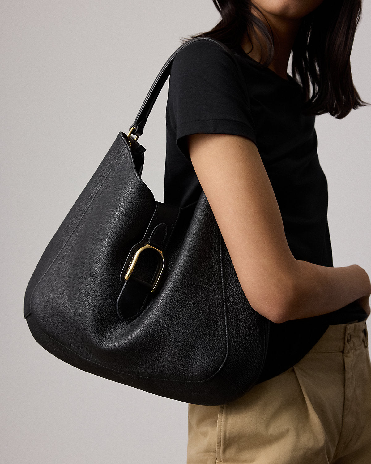 Ralph Lauren Welington Calfskin Medium Shoulder Bag