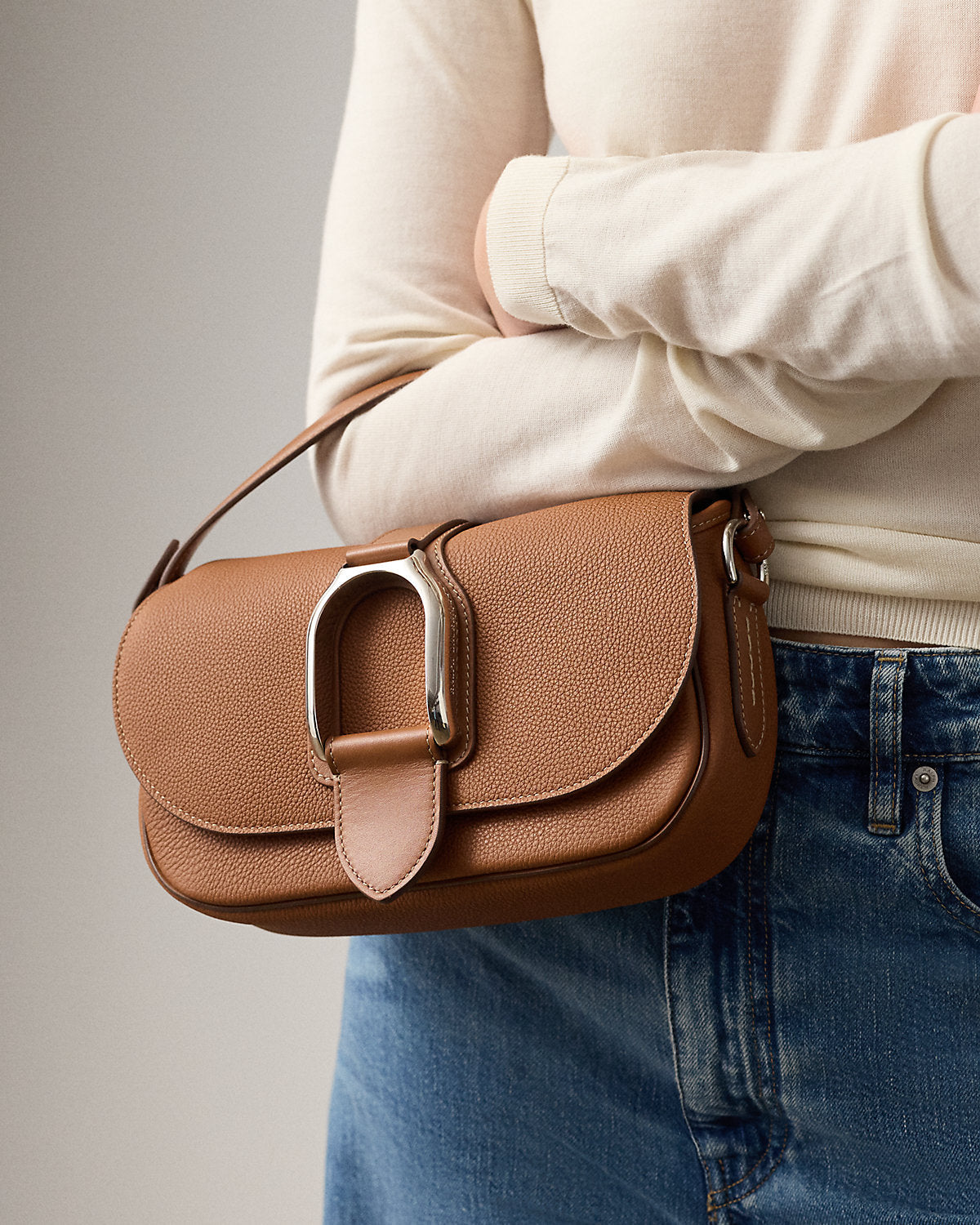 Ralph Lauren Welington Calfskin Shoulder Bag