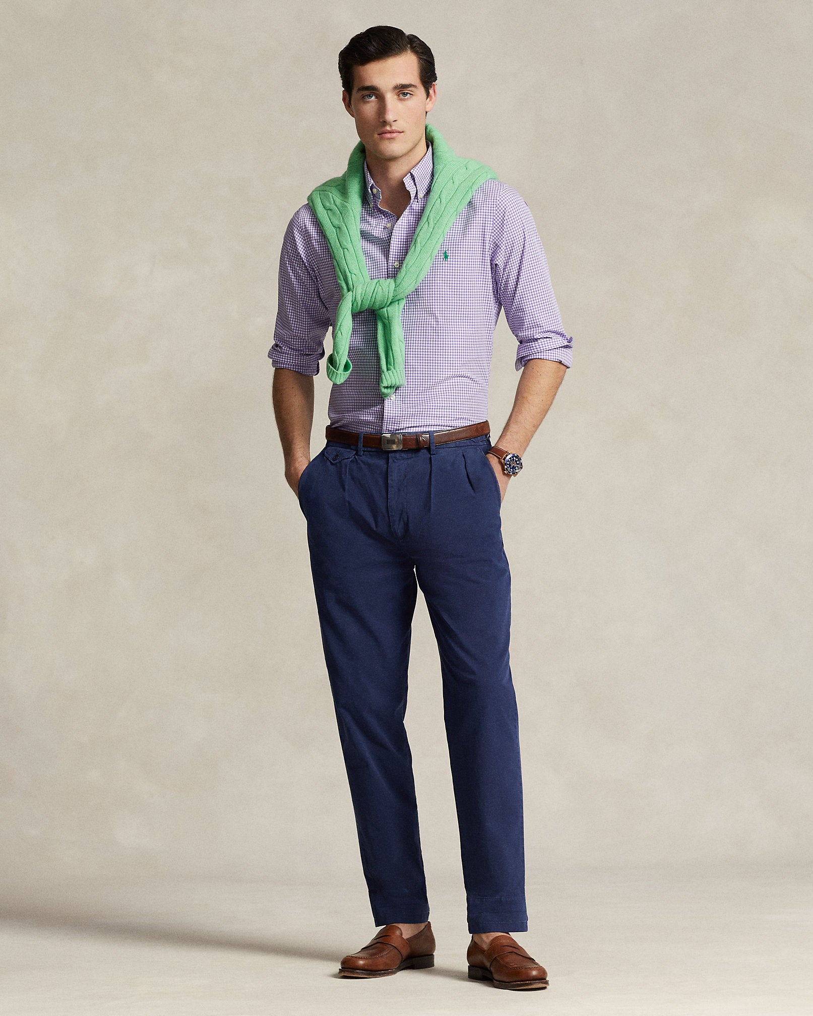 Ralph Lauren Classic Fit Gingham Stretch Poplin Shirt